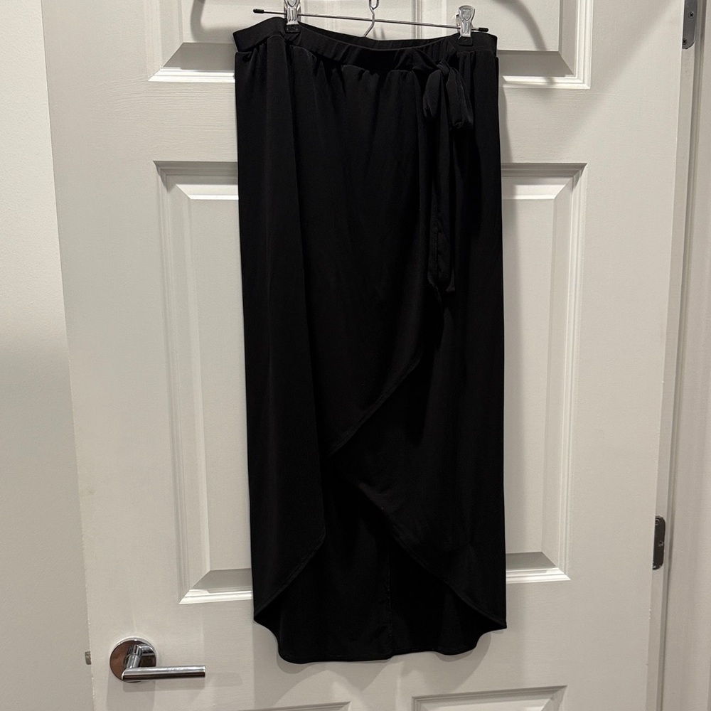Alfani Elegant Black Wrap Style Midi Skirt